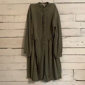Army green cardigan/dress